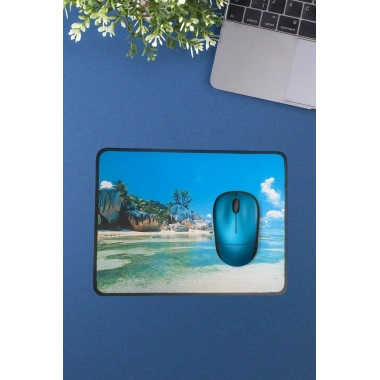 BiiShe® 25x32 cm Küçük Boy Mouse Pad Manzara Ada
