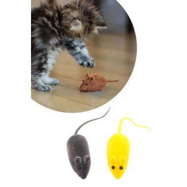 BiiShe® 2li Evcil Hayvan Eğitim Sevimli Elastik Kedi Fare Yakalama İnteraktif Sesli Eğitim Oyuncağı
