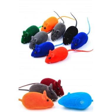 BiiShe® 2li Evcil Hayvan Eğitim Sevimli Elastik Kedi Fare Yakalama İnteraktif Sesli Eğitim Oyuncağı