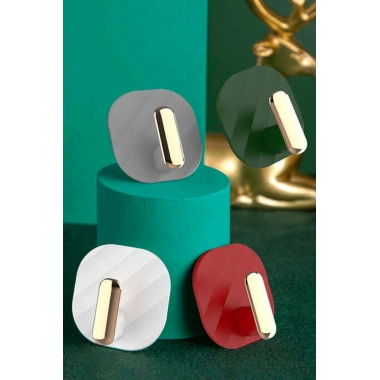 BiiShe® 2li Yapışkanlı Retro Askılık Dolap Kapak Kulpu Gri