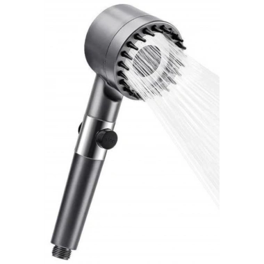 BiiShe® 3 Kademeli Turbo Basınçlı Masaj Başlıklı Silikon Fırçalı Duş Başlığı – Yüksek Basınçlı Su Tasarruflu Duş Başlığı