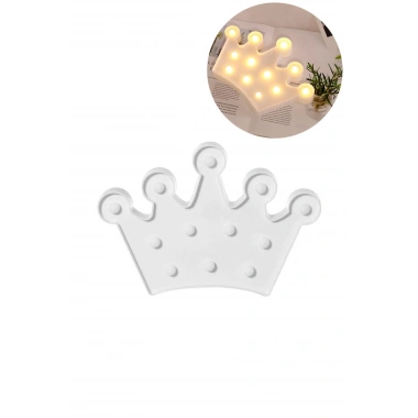 BiiShe® 3D Dekoratif Pilli Kraliçe Tacı Model Led Masa ve Gece Lambası