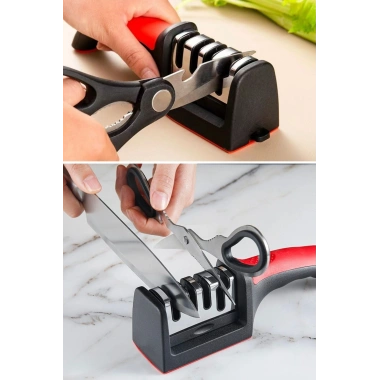 BiiShe®  4 Aşamaları Kaymaz Taban Hızlı Bıçak Makas Bileme Aracı