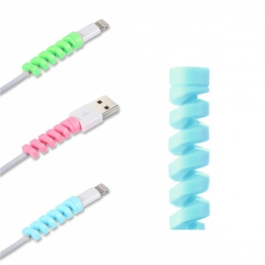 BiiShe® 4lü Apple, Android Şaj Kablosu Koruyucu Silikon Spiral Yay Aparat