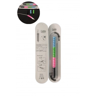 BiiShe® 4lü Apple, Android Şaj Kablosu Koruyucu Silikon Spiral Yay Aparat