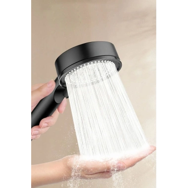 BiiShe® 5 Fonksiyonlu Yüksek Basınçlı Ayarlanabilir Siyah Duş Başlığı