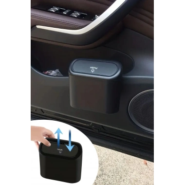 BiiShe® Araç İçi Takılarak Sabitlenebilen Mini Kapaklı Çöp Kovası