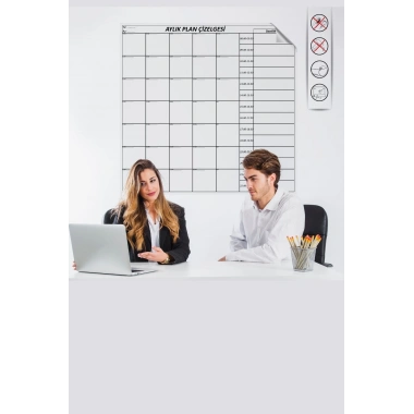 BiiShe® Aylık Planlayıcı Manyetik Duvar Stickerı Takvim Plan Çizelgesi
