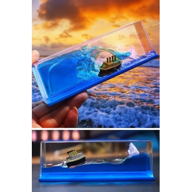 BiiShe®  Batmayan Gemi Hediyelik Dekoratif Ev ve Ofis Hediyesi Özel Aşk Gemisi