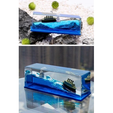 BiiShe®  Batmayan Gemi Hediyelik Dekoratif Ev ve Ofis Hediyesi Özel Aşk Gemisi