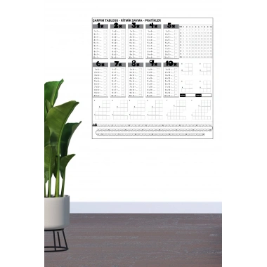 BiiShe® Çarpım Tablosu Ezberleme Manyetik Duvar Stickerı 105 x 100 cm