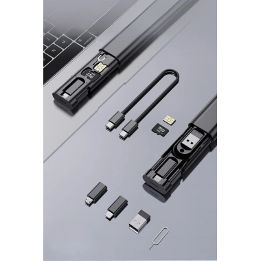 BiiShe® Cep Tipi 60W Bas Aç Type-C,İphone Şarj,Micro USB Hızlı Şarj Data Kablo Seti