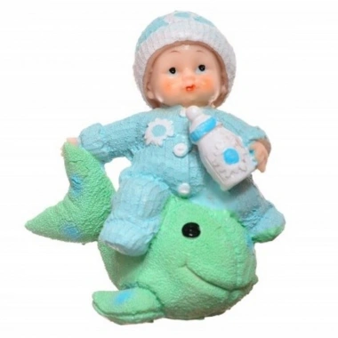 BiiShe® Decotown Hediyelik Sevimli Mavi Bebek Biblo Polyester Süs Eşyası