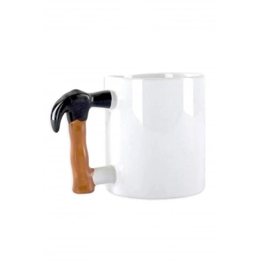BiiShe® İlginç Hediyelik Çekiç Kulplu Tasarımlı Seramik Kupa Bardağı