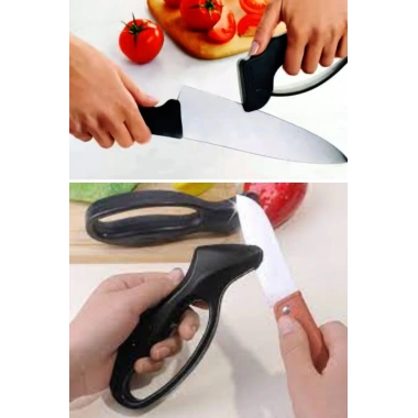 BiiShe® Kolay Tutuş Saplı Paslanmaz Çelik Manuel Bıçak Bileme Aleti