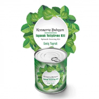 BiiShe® Konserve Bahçem Evde Konservede Kolay Ispanak Yetiştirme Kiti