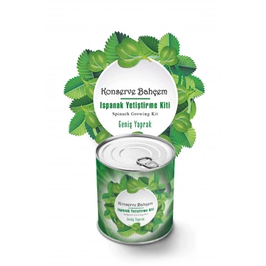 BiiShe® Konserve Bahçem Evde Konservede Kolay Ispanak Yetiştirme Kiti