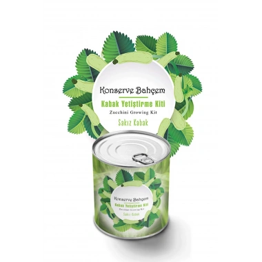 BiiShe® Konserve Bahçem Evde Konservede Sakız Kabak Yetiştirme Kiti