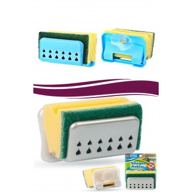 BiiShe® Pratik Mutfak Lavabo Vantuzlu Bulaşık Süngeri Askısı Aparatı