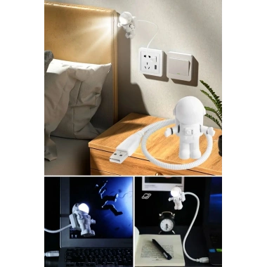 BiiShe® USB Astronot Gece Lambası, Masa Lambası, Kitap Okuma Lambası Işığı