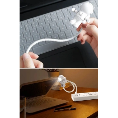 BiiShe® USB Astronot Gece Lambası, Masa Lambası, Kitap Okuma Lambası Işığı