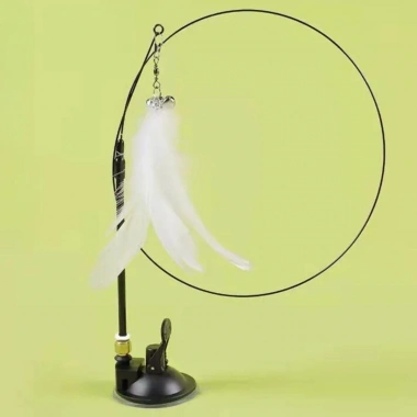 BiiShe® Vantuzlu Tüylü Zilli Olta Kedi Oyuncağı 2 Oltalı