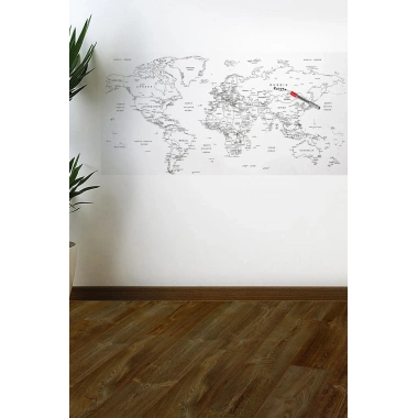 BiiShe® Yazılabilir Dünya Haritası Manyetik Duvar Stickerı 110 x 56 cm