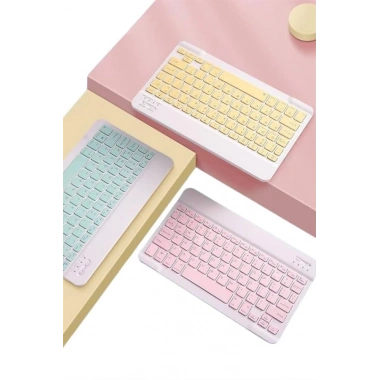 Bluetooh Wıreless Keyboard Siyah Q Klavye İOS Ipad Android Windows Uyumlu