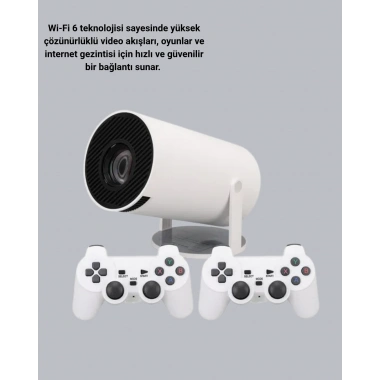 Bluetooth 5.0 ve Wi-Fi 6 Akıllı 4K Projeksiyon