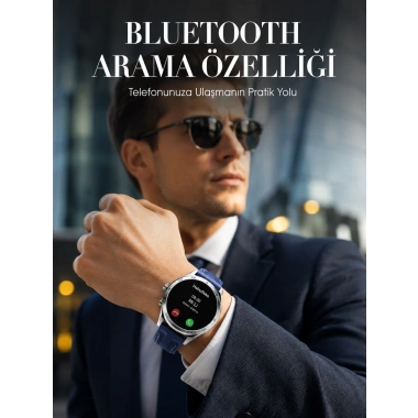 Bluetooth Arama Destekli Uzun Pil Ömürlü Akıllı Saat 3 Kordonlu