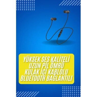 Bluetooth Bağlantılı Kablolu Mıknatıslı Sport Kulaklık