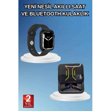 Bluetooth Bağlantılı Kablosuz Kulaklık ve Yeni Nesil Akıllı Saat 5.0 Bluetooth