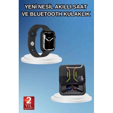 Bluetooth Bağlantılı Kablosuz Kulaklık ve Yeni Nesil Akıllı Saat 5.0 Bluetooth