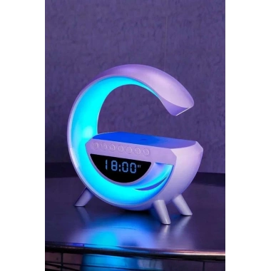 Bluetooth Hoparlör 15W Kablosuz Hızlı Şarj LED Gece Lambası