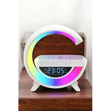 Bluetooth Hoparlör 15W Kablosuz Hızlı Şarj LED Gece Lambası