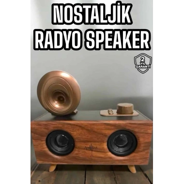 Bluetooth Hoparlör Ahşap Klasik Retro Gramofon Bluetooth Müzik Kutusu
