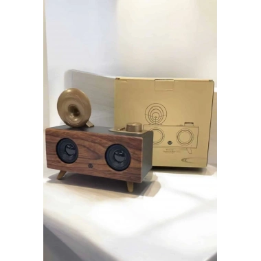Bluetooth Hoparlör Ahşap Klasik Retro Gramofon Bluetooth Müzik Kutusu