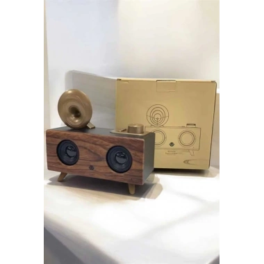 Bluetooth Hoparlör Ahşap Klasik Retro Gramofon Bluetooth Müzik Kutusu