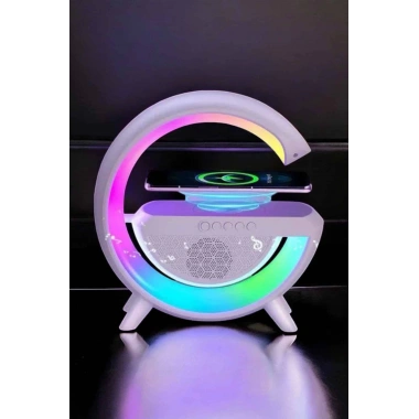 Bluetooth Hoparlör Dijital Göstergeli Wireless Şarj RGB Işıklı