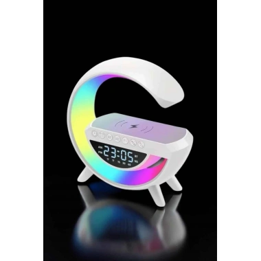 Bluetooth Hoparlör Dijital Göstergeli Wireless Şarj RGB Işıklı