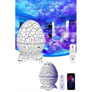 Bluetooth Hoparlör Dinozor Yumurtası Gece Masa Lambası Projektör