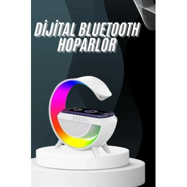 Bluetooth Hoparlör G Şekli Atmosfer Akıllı Rgb Lamba Wireless Kablosuz Şarj