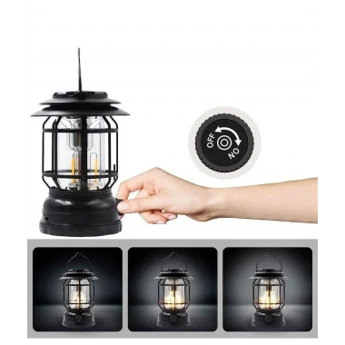 Bluetooth Hoparlör Özellikli Dimerli Led Kamp Lambası Hs66 (5468)