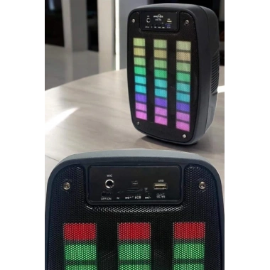 Bluetooth Hoparlör RGB Işıklı USB SD Kart Girişli Taşınabilir
