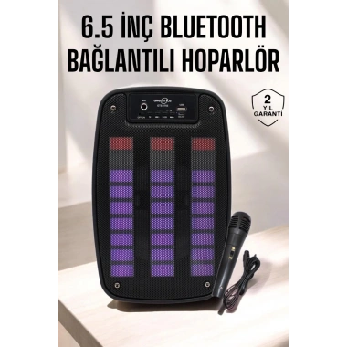 Bluetooth Hoparlör RGB Işıklı USB SD Kart Girişli Taşınabilir