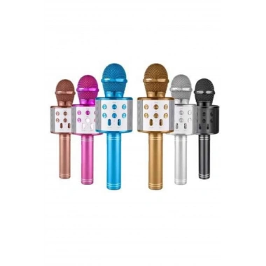 Bluetooth Hoparlör USB AUX SD Kart Kaoroke Mikrofon Uzun Pil Ömrü