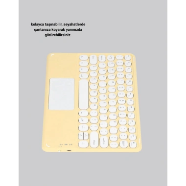Bluetooth Klavye – Kablosuz, Sessiz Tuşlu, Android iOS Windows Uyumlu, Kompakt Taşınabilir Tasarım