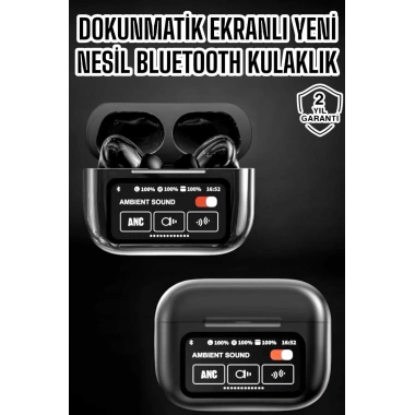 Bluetooth Kulaklık Kablosuz Ekranlı ANC/ENC Destekli Dokunmatik