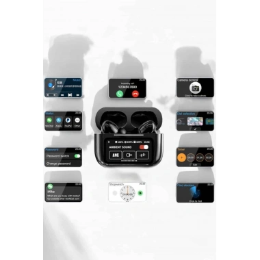 Bluetooth Kulaklık Kablosuz Ekranlı ANC/ENC Destekli Dokunmatik