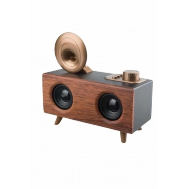 Bluetooth Nostalji Speaker Radyo Gramofon Ahşap Renk Vintage